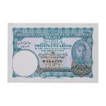 MALAYA 25 CENTS 1940 - SERIAL LETTER A