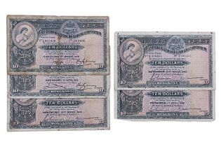 A GROUP OF HCBC 10 DOLLAR BANKNOTES 1938-1948