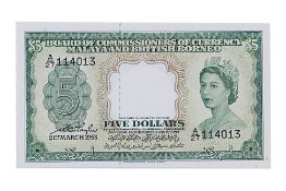 MALAYA AND BRITISH BORNEO 5 DOLLARS 1953