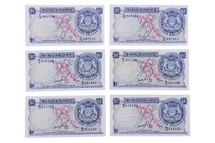 SINGAPORE ORCHID SERIES CONSECUTIVES 1 DOLLAR