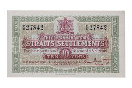 STRAITS SETTLEMENTS EMERGENCY ISSUE 10 CENTS 1919