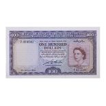 MALAYA AND BRITISH BORNEO 100 DOLLARS 1953