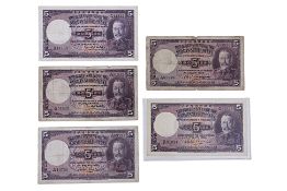 A COMPLETE SET OF STRAITS SETTLEMENTS 5 DOLLARS 1931-1935