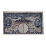 MALAYA SPECIMEN 5 DOLLAR 1940