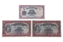A GROUP OF HONG KONG 10 DOLLAR BANKNOTES 1941, 1962-70