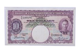 MALAYA 10 DOLLAR 1940