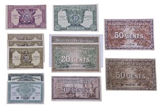 A GROUP OF FRENCH INDOCHINA CENTS 1939, 1942