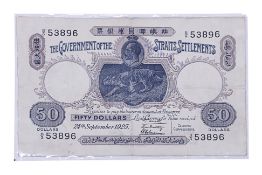 STRAITS SETTLEMENTS 50 DOLLARS 1925