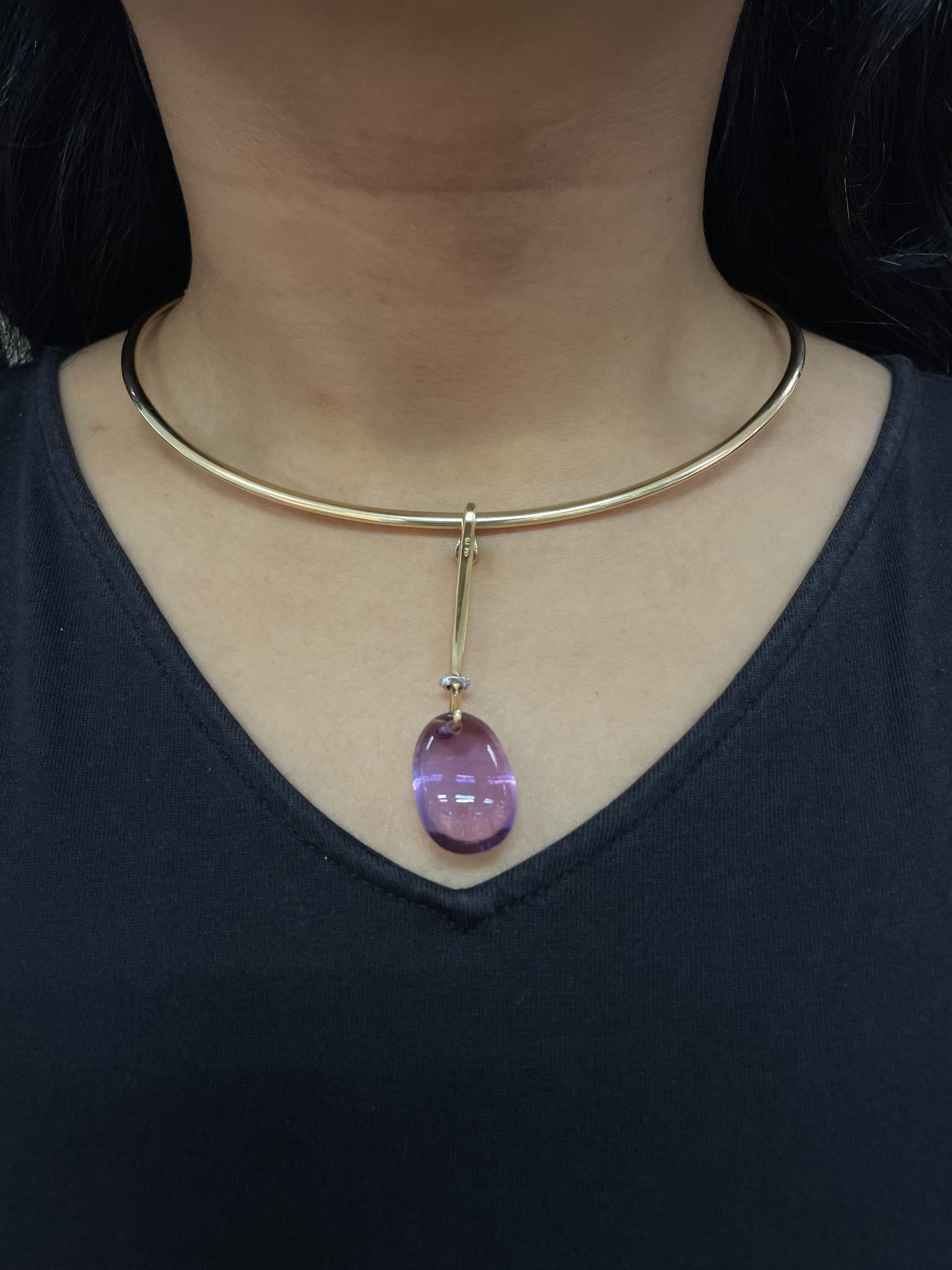 AN AMETHYST AND DIAMOND 'DEW DROP' PENDANT BY GEORG JENSEN - Image 5 of 5