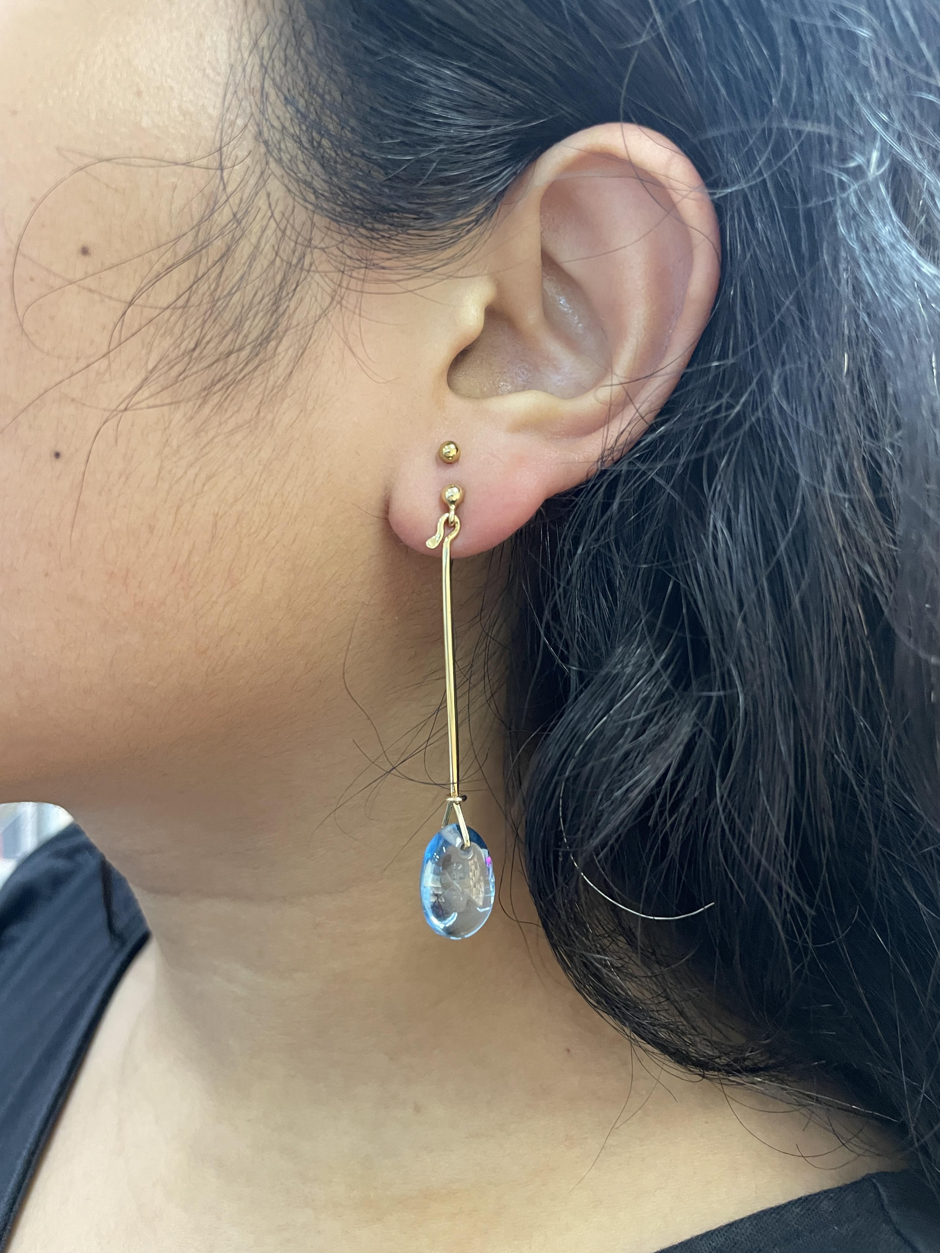 A PAIR OF BLUE TOPAZ 'DEW DROP' EARRINGS BY GEORG JENSEN - Image 5 of 5