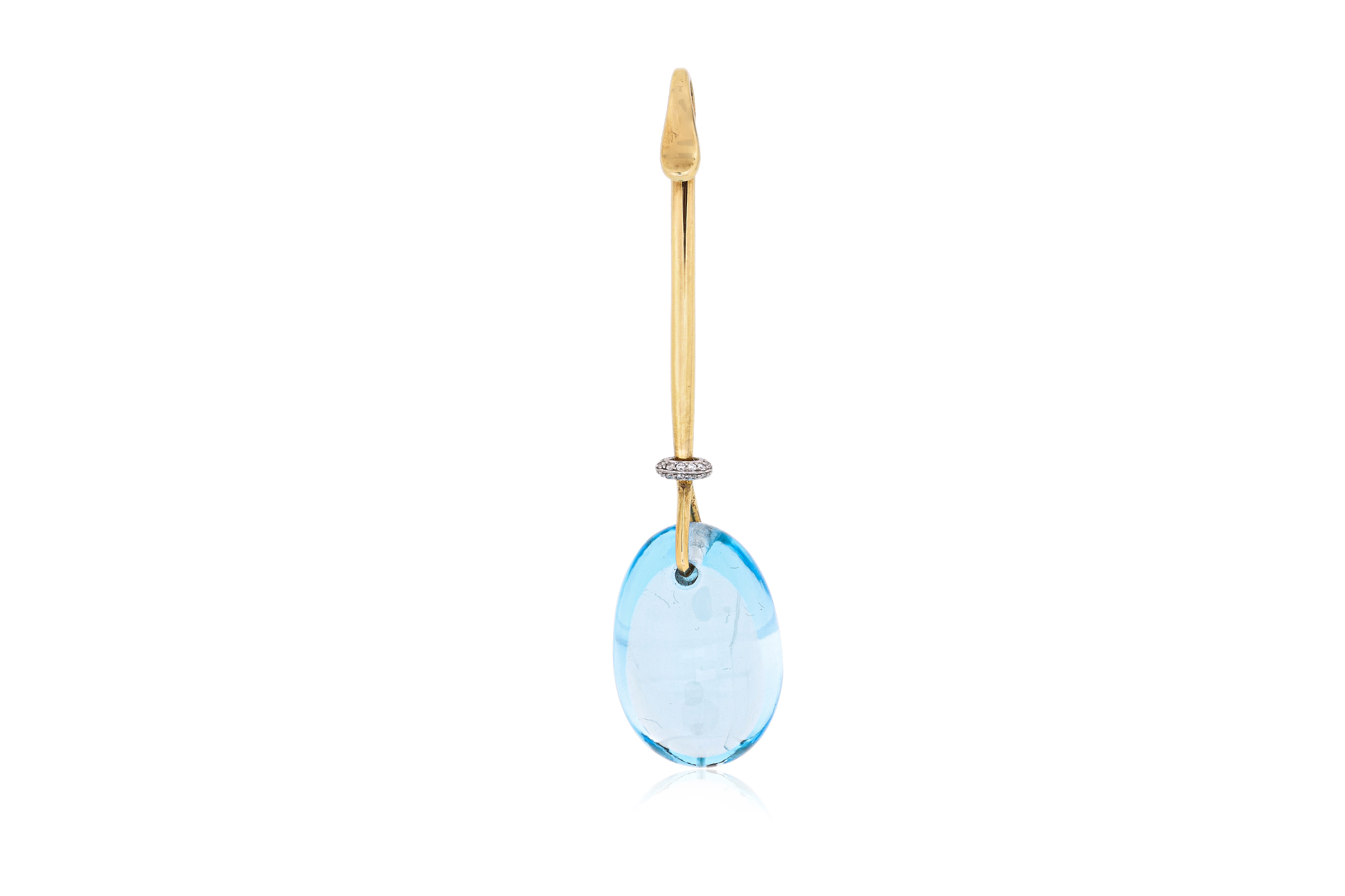 A BLUE TOPAZ AND DIAMOND 'DEW DROP' PENDANT BY GEORG JENSEN