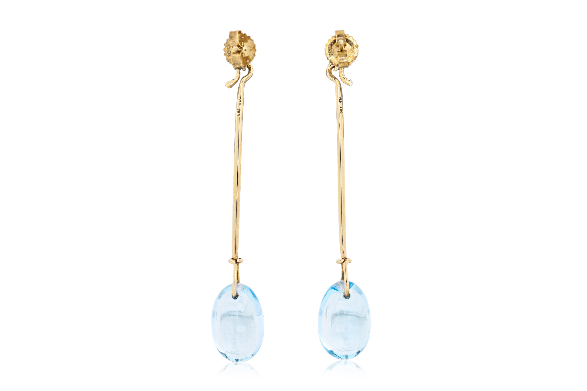 A PAIR OF BLUE TOPAZ 'DEW DROP' EARRINGS BY GEORG JENSEN - Image 2 of 5