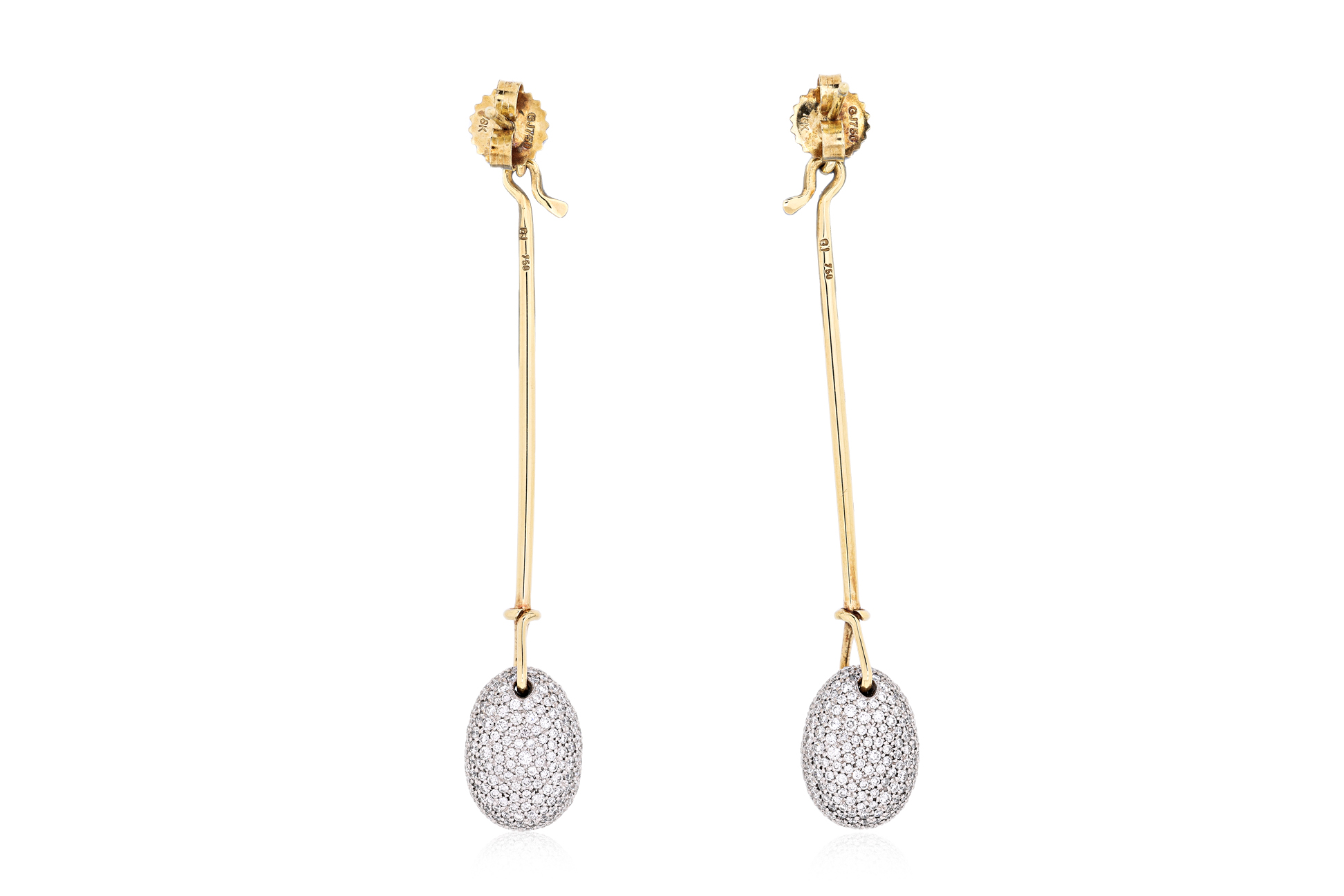 A PAIR OF DIAMOND 'DEW DROP' EARRINGS BY GEORG JENSEN - Image 2 of 5