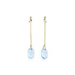 A PAIR OF BLUE TOPAZ 'DEW DROP' EARRINGS BY GEORG JENSEN