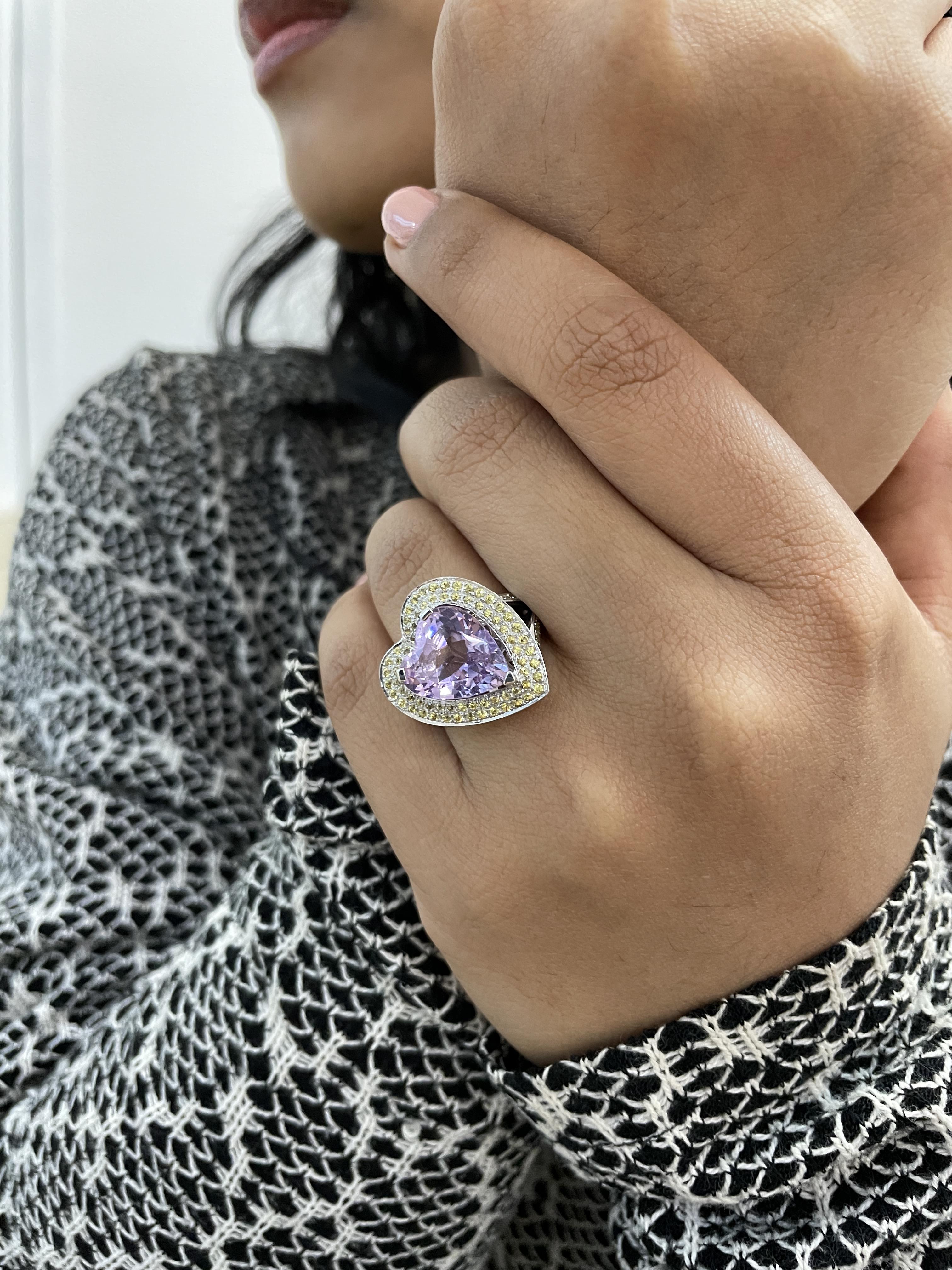 A KUNZITE AND MULTI COLOURED SAPPHIRE RING BY MAUBOUSSIN - Image 4 of 4