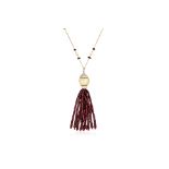 A CULTURED PEARL, DIAMOND AND RUBY 'TASSEL' PENDANT NECKLACE