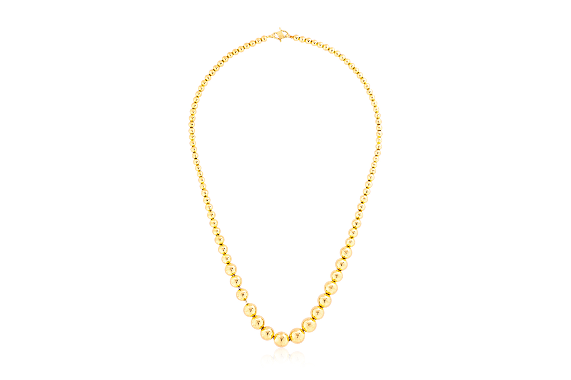 A GRADUATED GOLD BEAD NECKLACE - Image 2 of 4