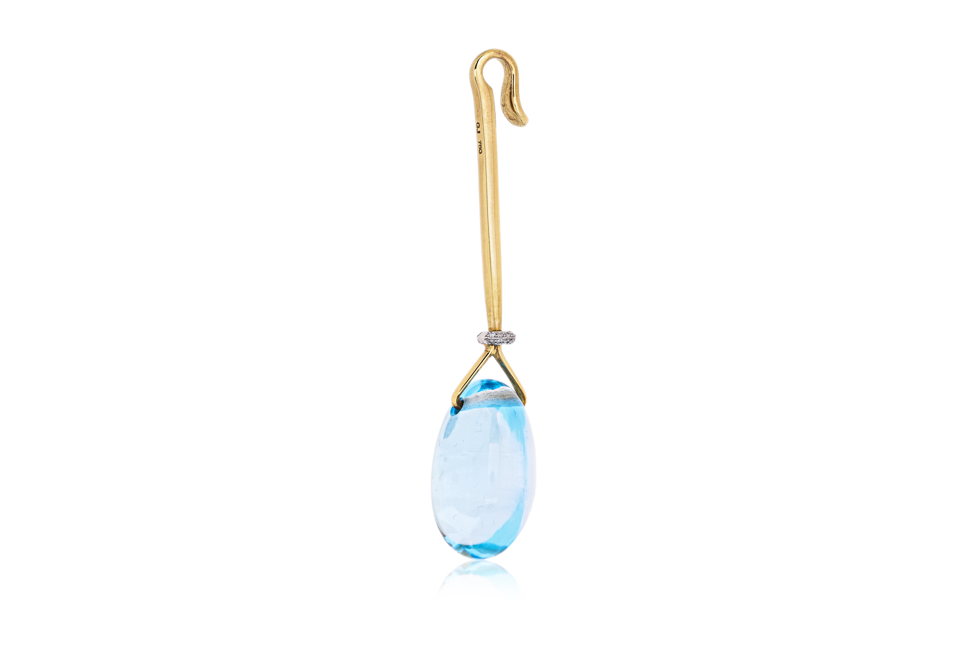 A BLUE TOPAZ AND DIAMOND 'DEW DROP' PENDANT BY GEORG JENSEN - Image 3 of 5