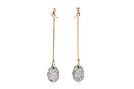 A PAIR OF DIAMOND 'DEW DROP' EARRINGS BY GEORG JENSEN