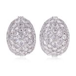 A PAIR OF ROSE CUT DIAMOND CLIP EARRINGS