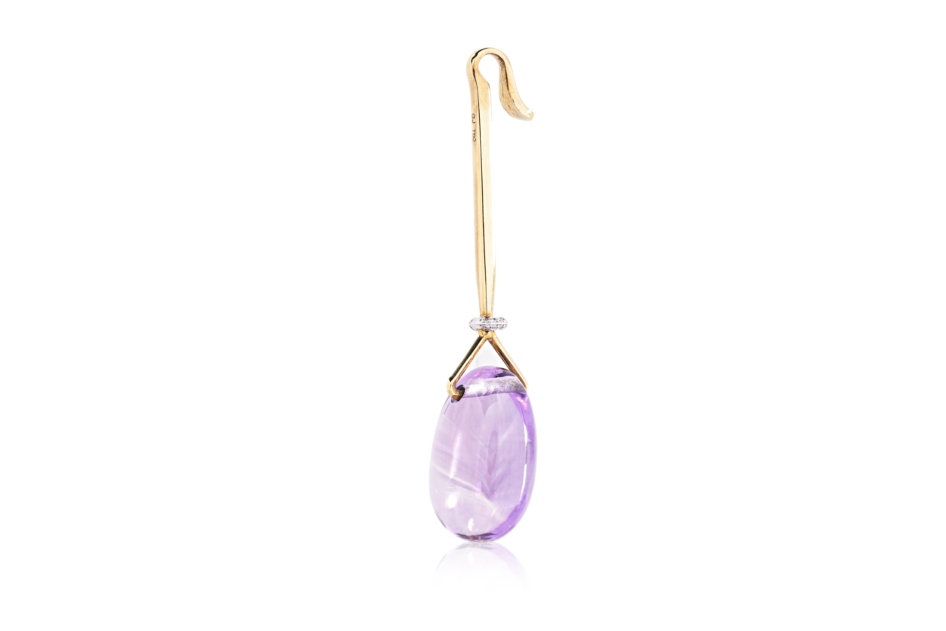 AN AMETHYST AND DIAMOND 'DEW DROP' PENDANT BY GEORG JENSEN - Image 3 of 5