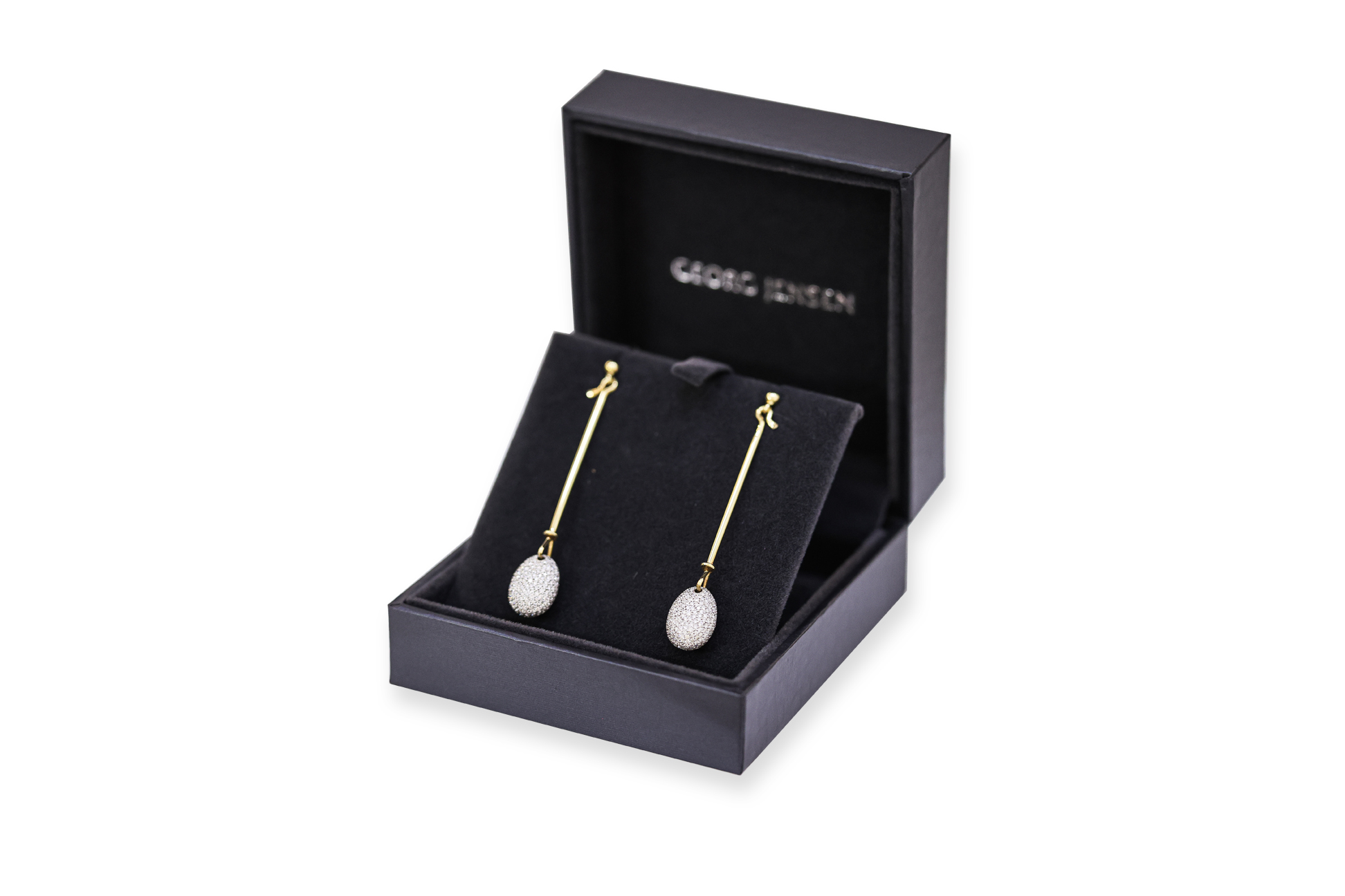 A PAIR OF DIAMOND 'DEW DROP' EARRINGS BY GEORG JENSEN - Image 4 of 5