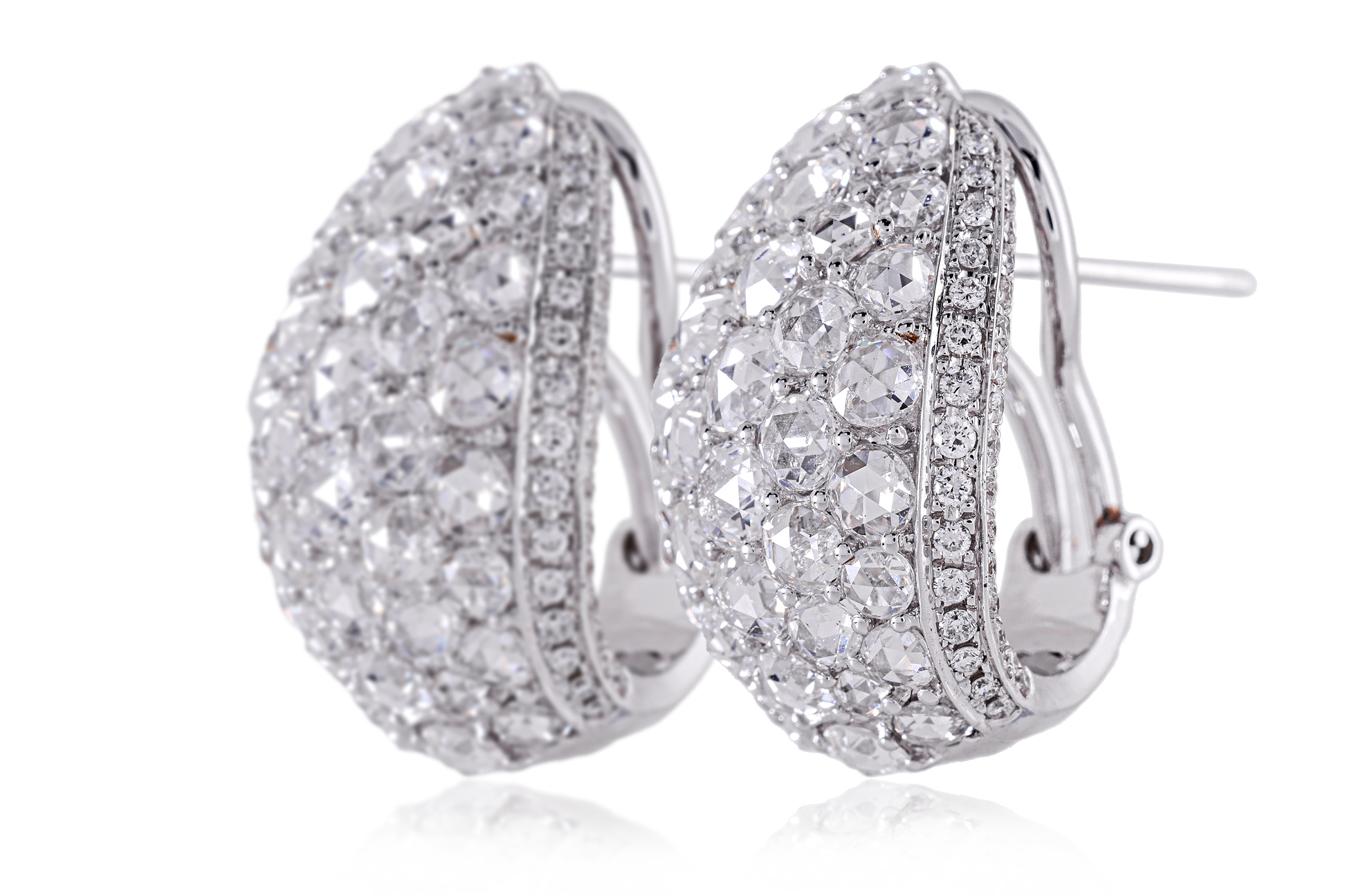 A PAIR OF ROSE CUT DIAMOND CLIP EARRINGS - Image 3 of 4