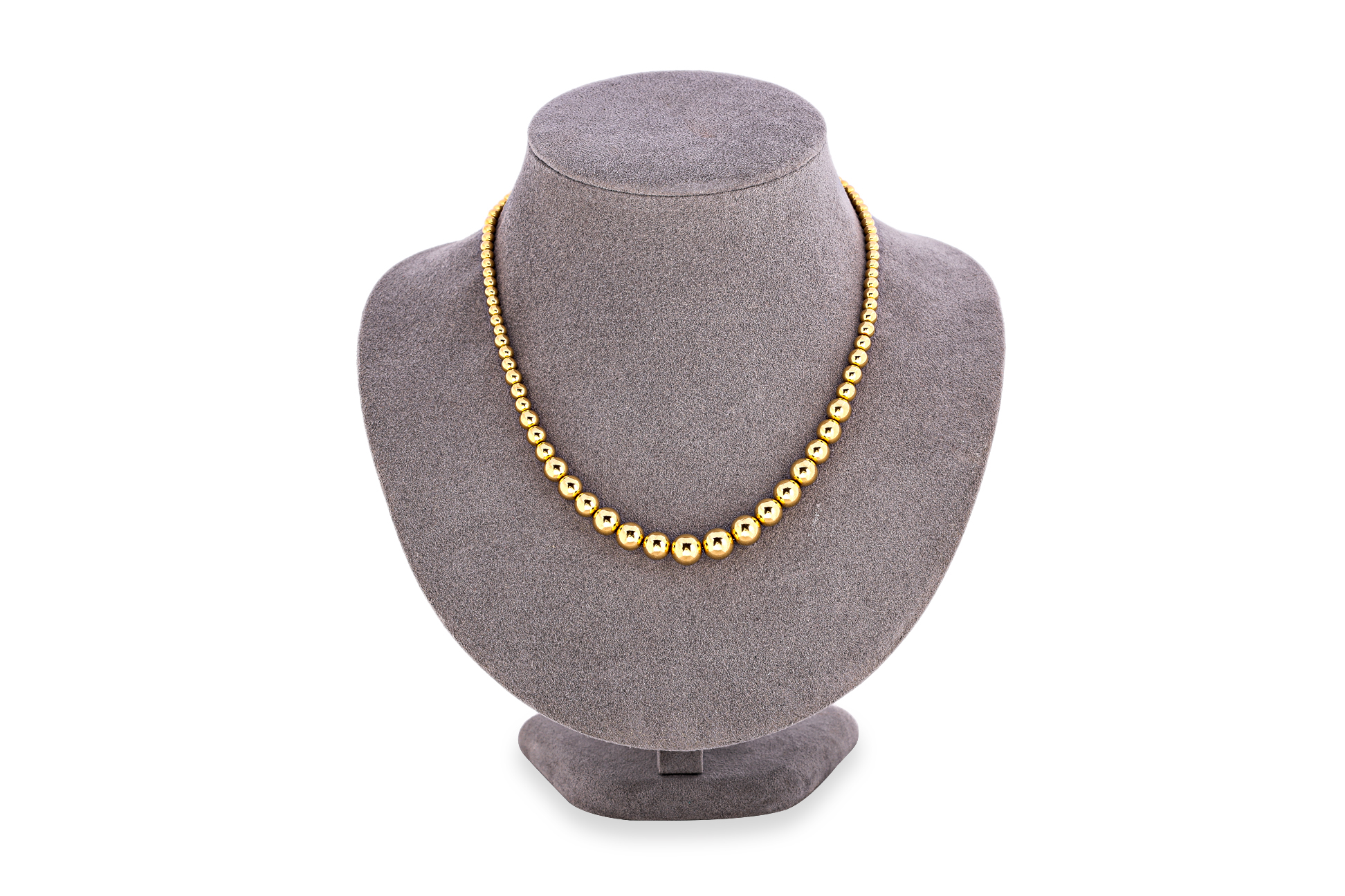 A GRADUATED GOLD BEAD NECKLACE - Image 3 of 4