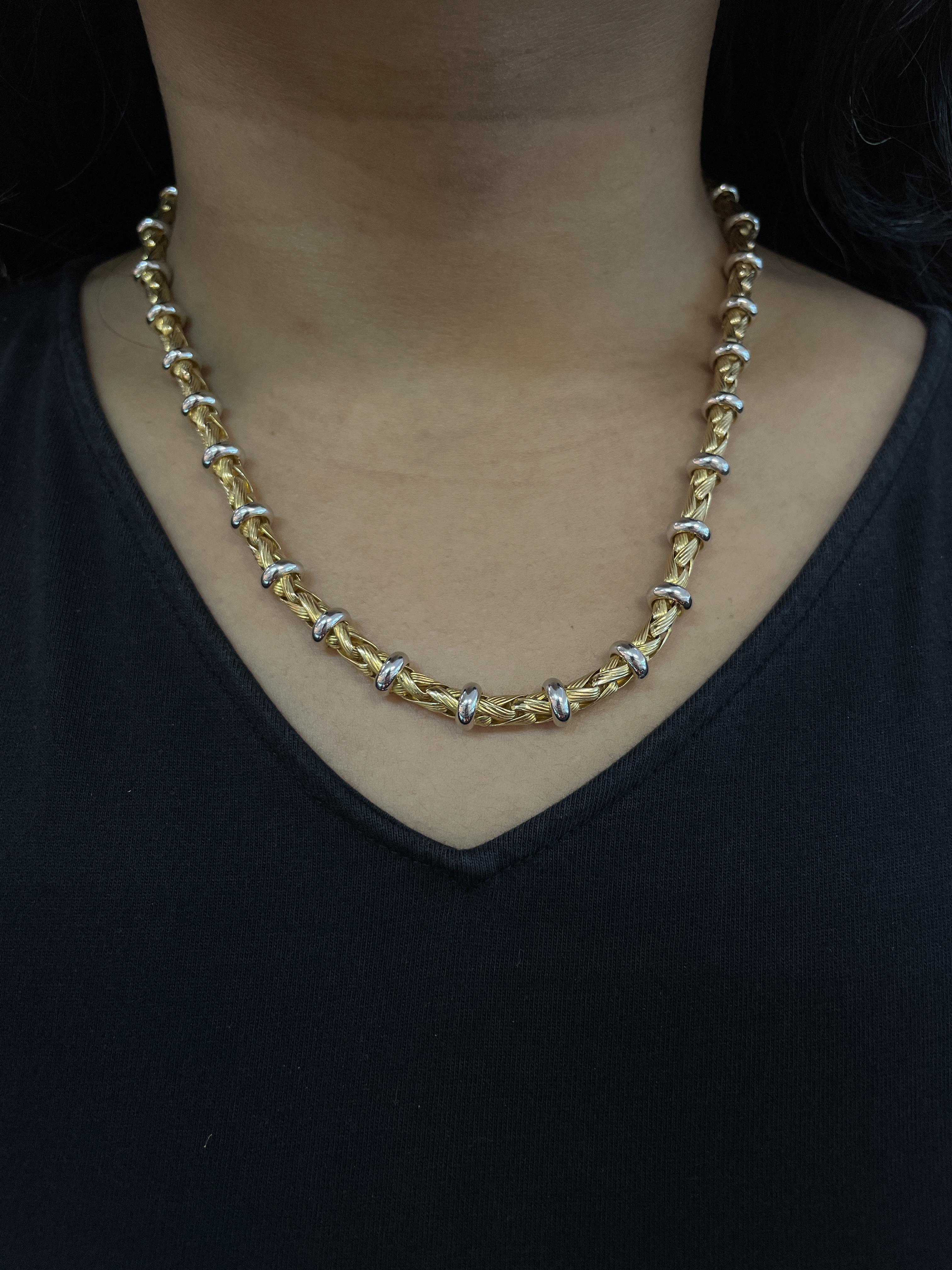 A MIXED GOLD 'BRAIDED' NECKLACE - Image 4 of 4