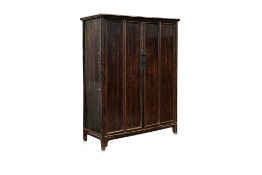 A LARGE ANTIQUE CHINESE FOUR DOOR ELM CABINET