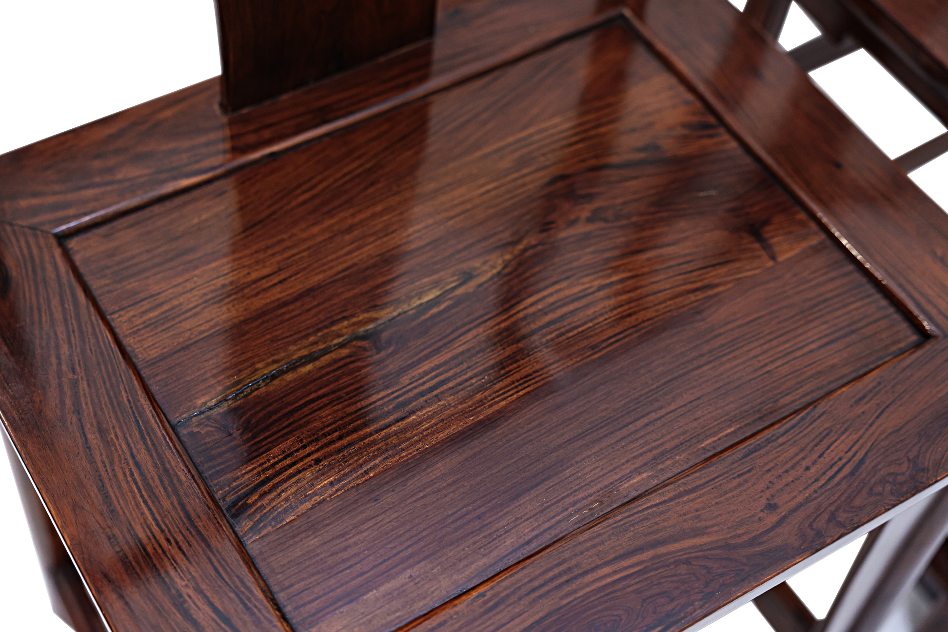 A SET OF FOUR CHINESE HARDWOOD YOKE BACK SIDE CHAIRS - Image 3 of 3