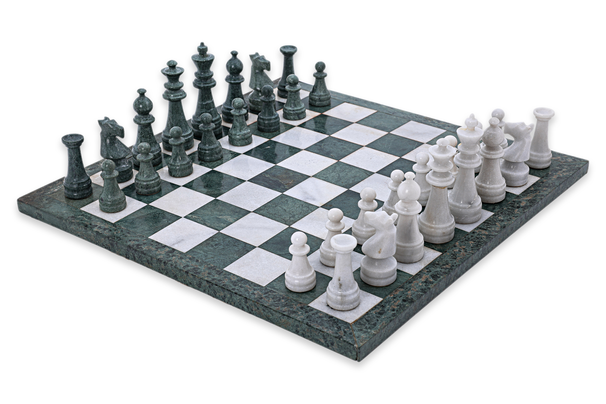 A HARDSTONE CHESS SET