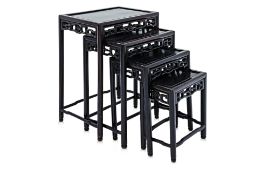 A SET OF FOUR CHINESE NESTING TABLES