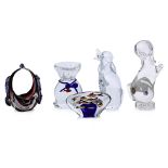 A GROUP OF ART GLASS INCLUDING ITALIAN