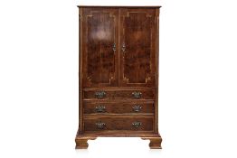 A GEORGE III STYLE WALNUT TELEVISION CABINET
