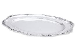 A PUIFORCAT SILVER SERVING DISH RETAILED BY CARTIER