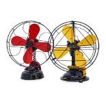 TWO ART DECO ELECTRIC FANS INCLUDING MILITARY