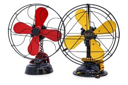 TWO ART DECO ELECTRIC FANS INCLUDING MILITARY