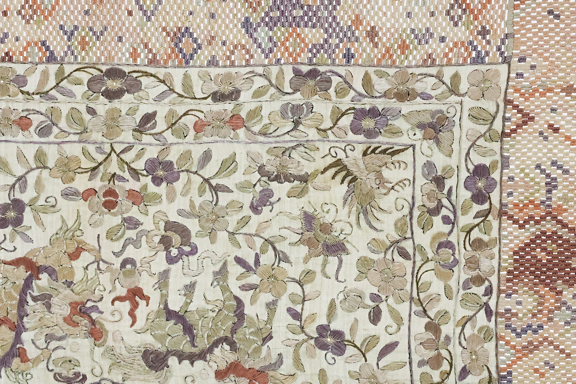 A SILK CEREMONIAL HANDKERCHIEF OR DOWRY TRAY COVER - Image 3 of 3