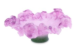 A DAUM PATE DE VERRE GLASS FLOWER BOWL