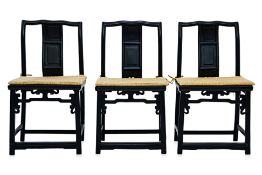 A SET OF THREE CHINESE SIDE CHAIRS