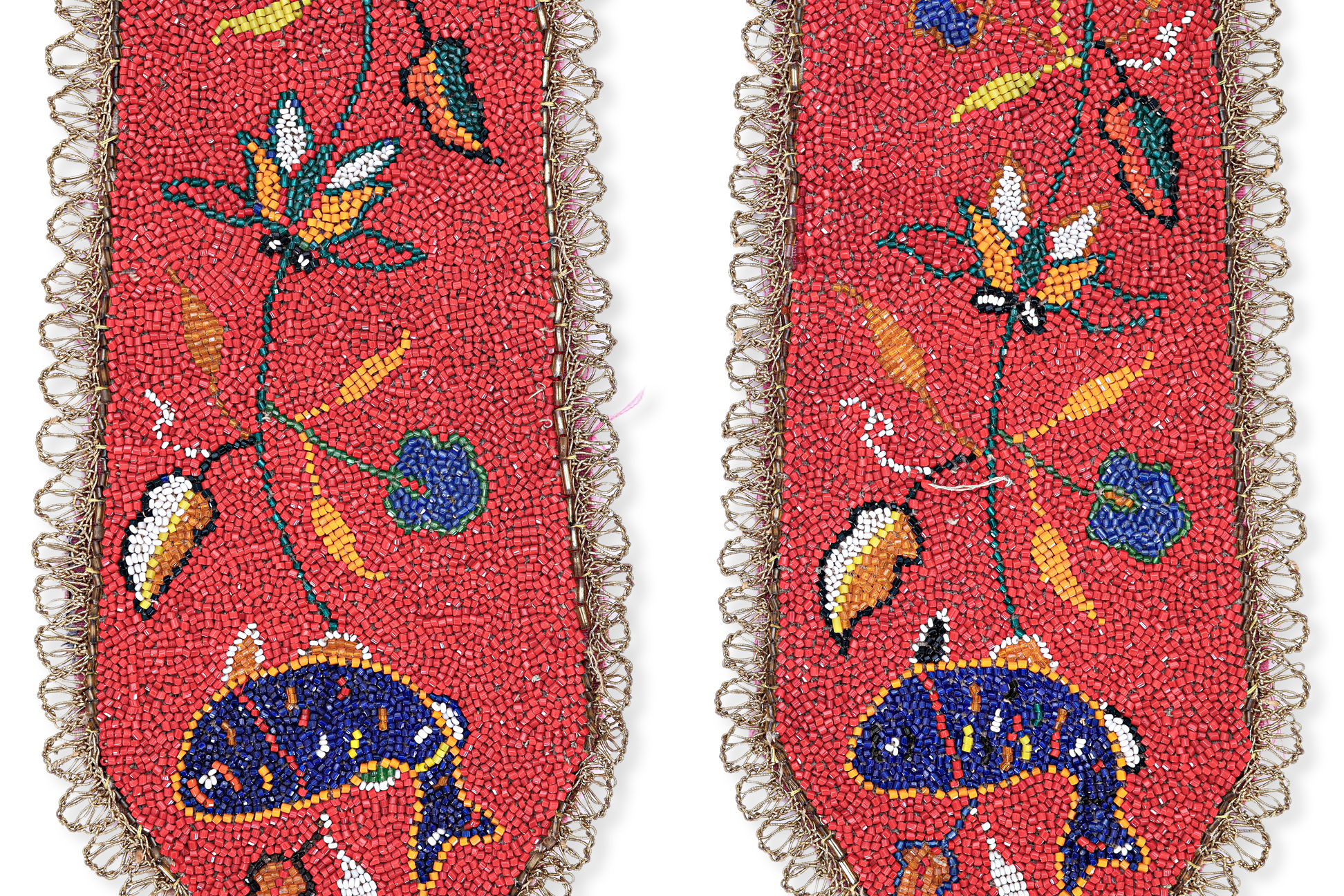 TWO BEADED AND EMBROIDERED HANGING COVERS - Image 2 of 2