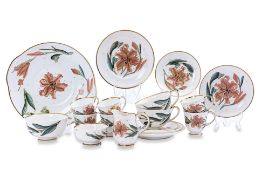 A SUSIE COOPER ORCHID PATTERN PART TEA AND COFFEE SERVICE
