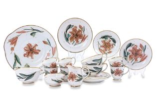 A SUSIE COOPER ORCHID PATTERN PART TEA AND COFFEE SERVICE