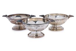 THREE SINGAPORE TURF CLUB SILVER TROPHY CUPS