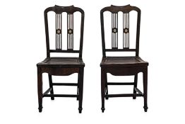 A PAIR OF BLACKWOOD SIDE CHAIRS