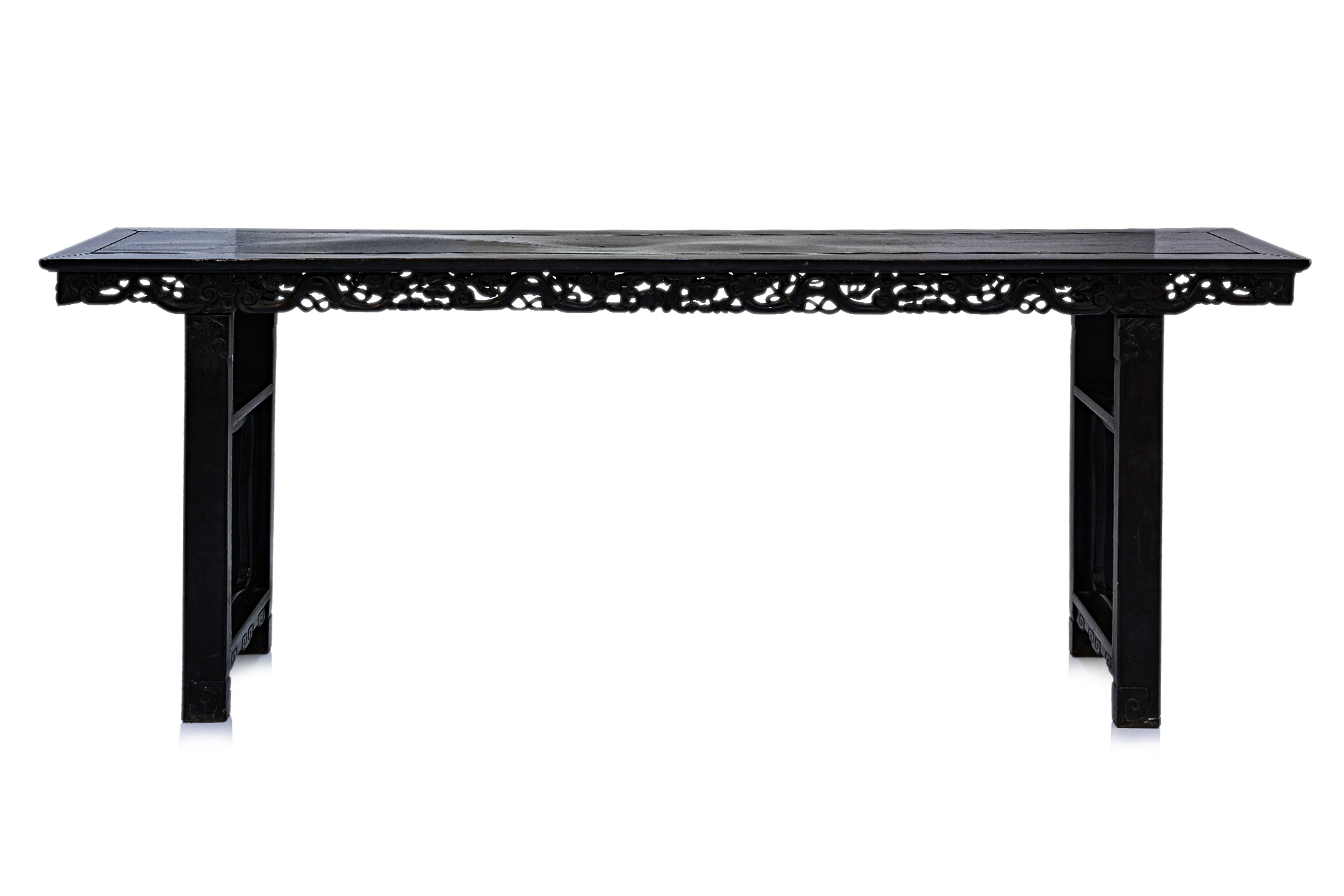 A LARGE HARDWOOD ALTAR TABLE - Image 2 of 4