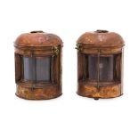 TWO JAPANESE COPPER SHIP'S LAMPS