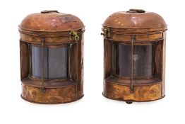 TWO JAPANESE COPPER SHIP'S LAMPS