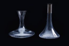TWO RIEDEL GLASS DECANTERS